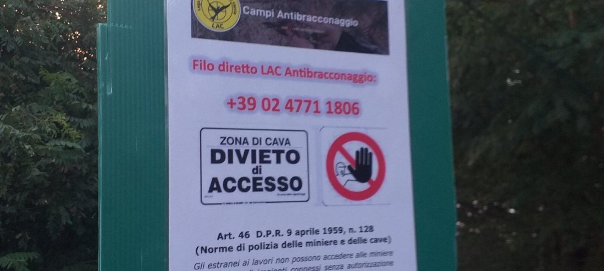 Cave Cavagnera recupero e antibracconaggio LAC LAC Lega Abolizione Caccia