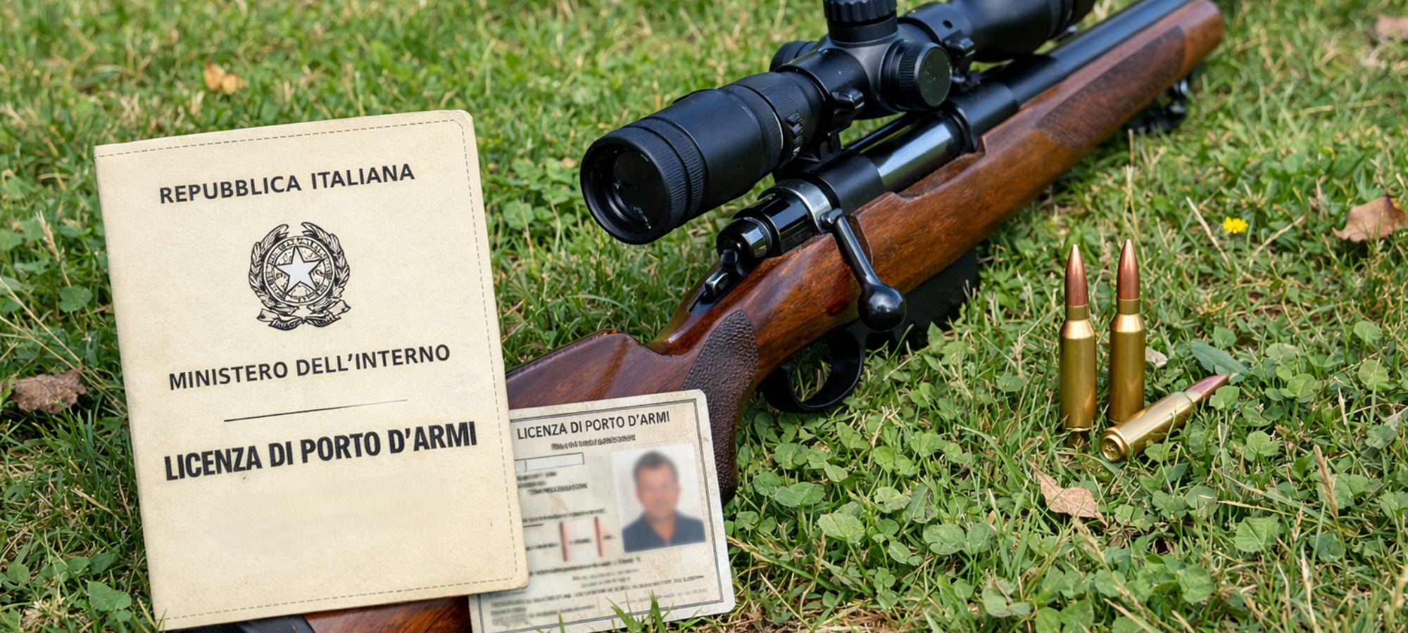 Firefly gpt image foto fucile e porto darmi italiano su un prato 195507