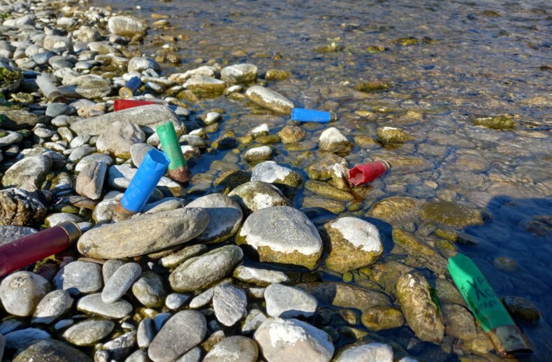 cartucce abbandonate in acqua